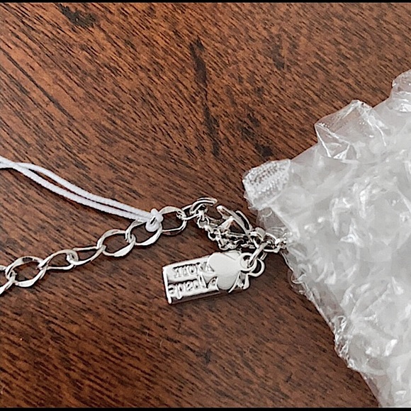 🆕🔥♠️KATE SPADE GORGEOUS FULL CIRCLE STERLING SILVER&CLEAR STUDS NECKLACE👀PICS - Picture 9 of 17